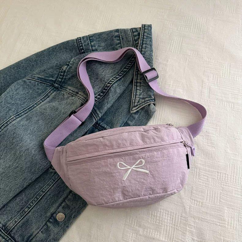 

Свежая сумка кроссбоди с бантом в стиле Мори: Милая, Легкая, Поясная сумка в корейском стиле фиолетовый