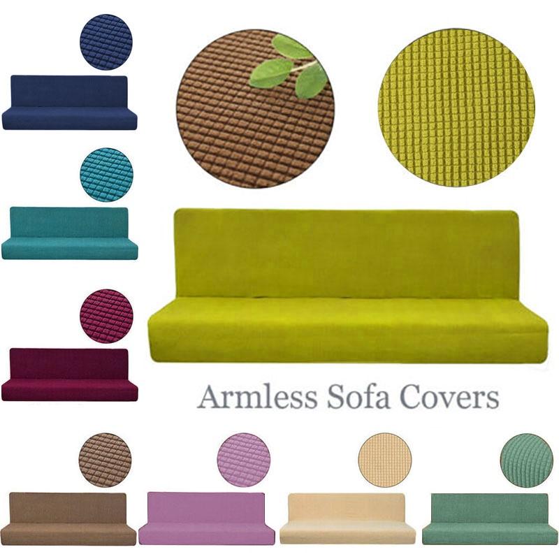 Wrinkle Resistant Stretch Sofa Slipcover Ideal For Full Folding Armless Sofas