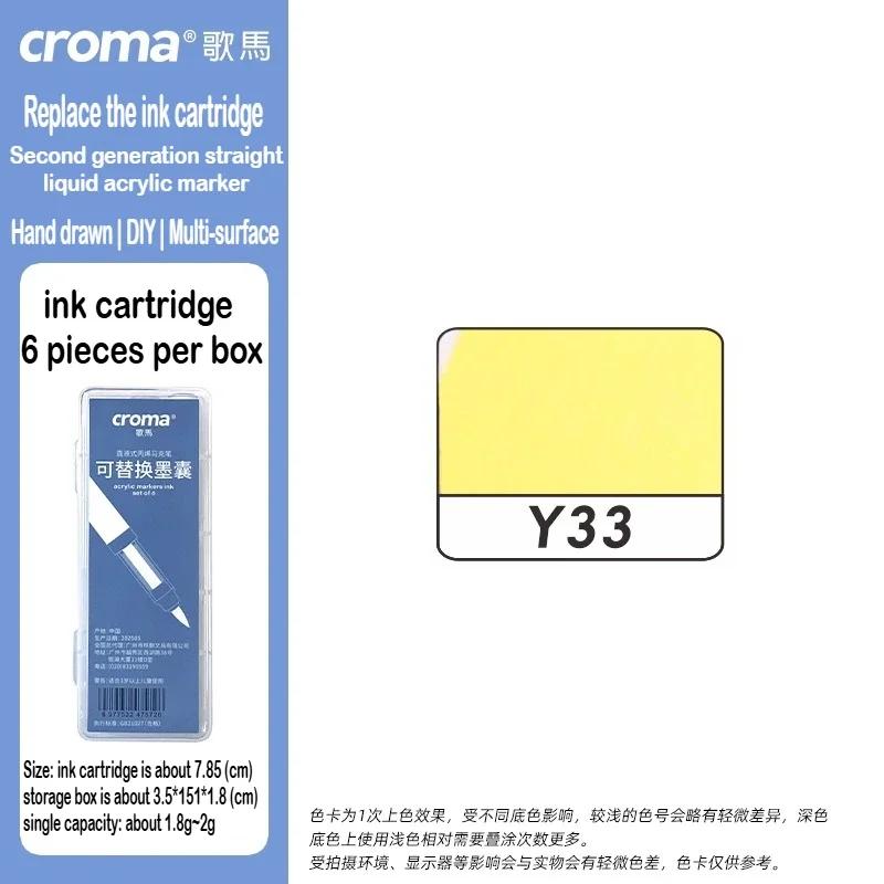 Croma 160/24 Color Replaceable Ink Refill Liquid Soft Tip Acrylic Marker Non Toxic Waterproof School Office Supplies Stationery