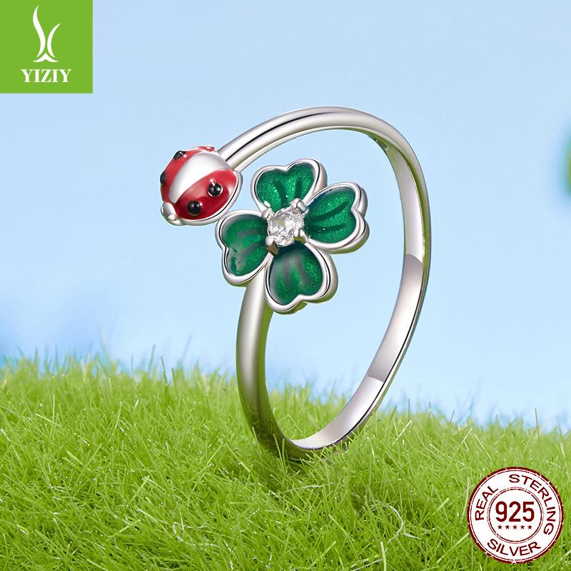

Кольцо Клевер Божья Коровка Элегантный Темперамент Личность Открытое Кольцо Женское Кольцо Премиум Nis one size fits all