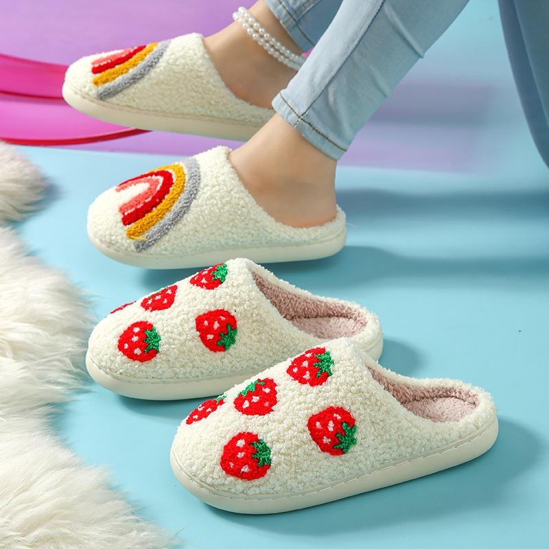 Cotton slippers men's winter new indoor home thick bottom warm non-slip household wool slippers women