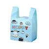 Blue Cartoon Pattern Plastic Portable Tea With Milk Dessert Cake Take Out Food Packing Bag Vest Style Double Handle Plastic Bags