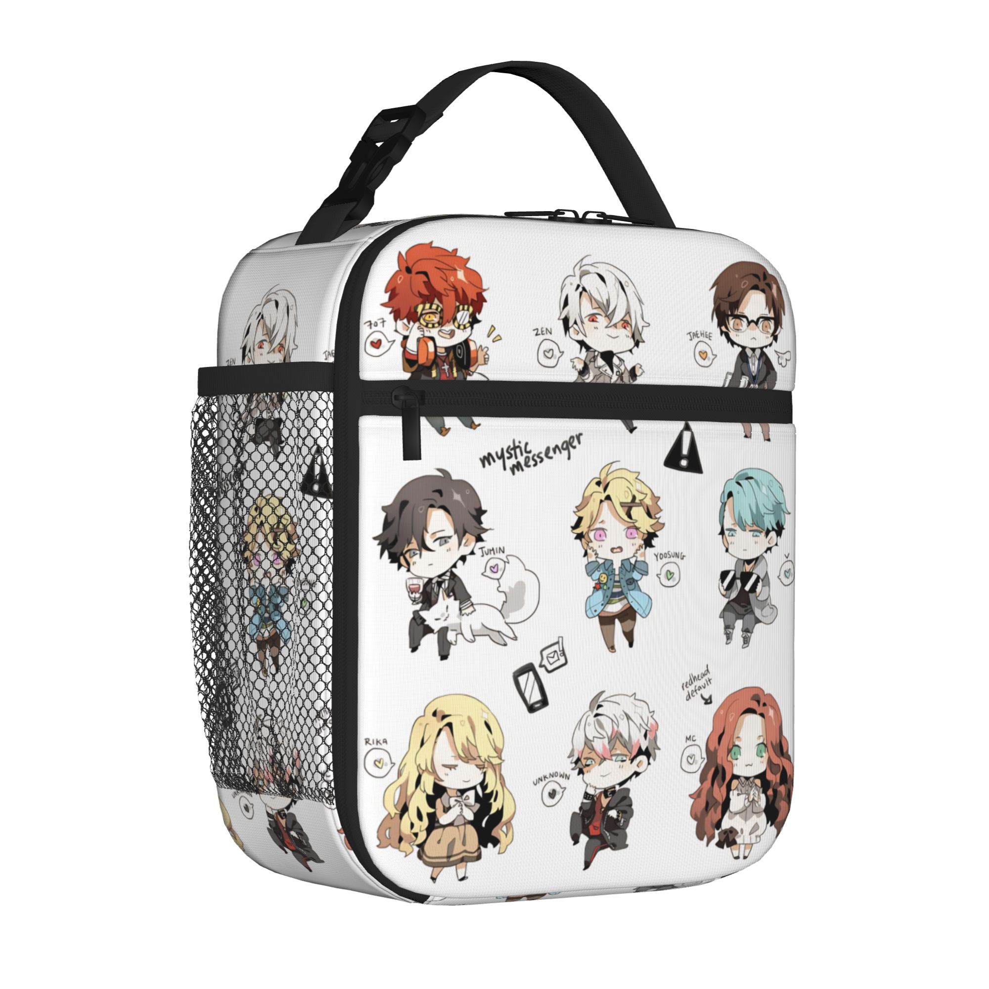 Mystic 707 Cartoon Messengers Insulated Lunch Tote Bag for Work Zen Jumin Portable Cooler Thermal Large Size Bento Bags One Size