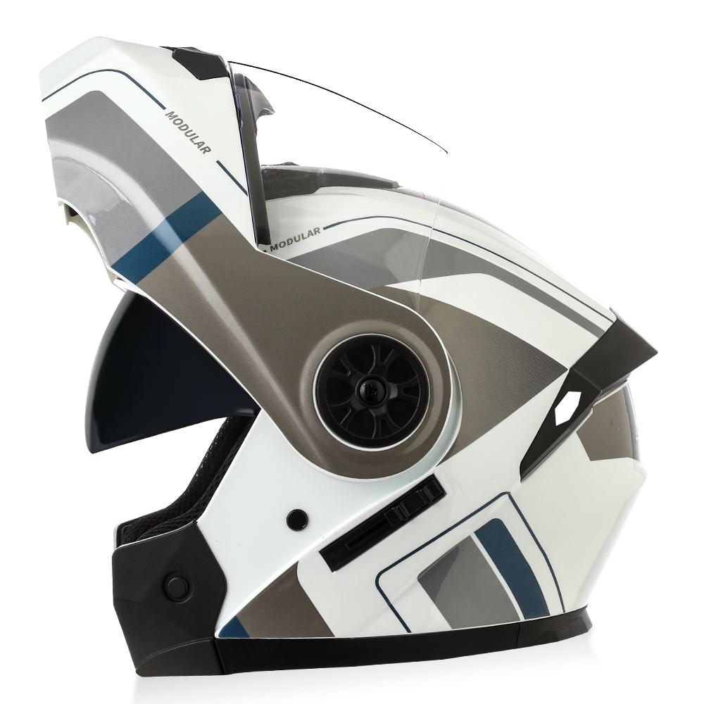 BLD New Arrival High Quality Men Women Motorcycle Racing Flip Up Helmet ABS Material Modular Dual Lens Helmet DOT Approved