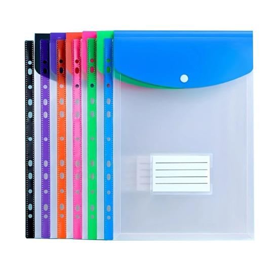 6 Pcs A4 Plastic Binder Pockets for 11 Ring Binder Letter Size
