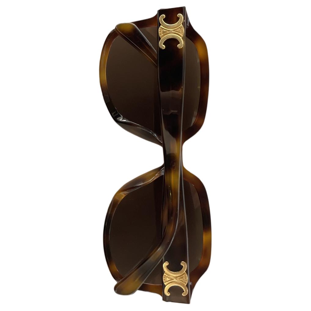 Celine Square Sunglasses With Mirror Legs Carving Women Sunglasses Tortoise CL40189F5853E