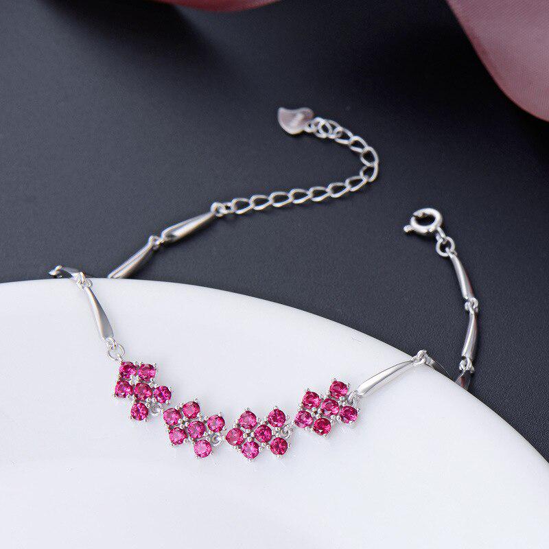 

Серебряный браслет Танциз с круглой формой, сапфир, циркон, драгоценный камень, изысканные украшения для женщин, свадебная вечеринка