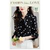 2026 Nuovo Top alla Moda ed Elegante per la Primavera, Camicia Versatile in Chiffon a Maniche Lunghe con Pois Neri