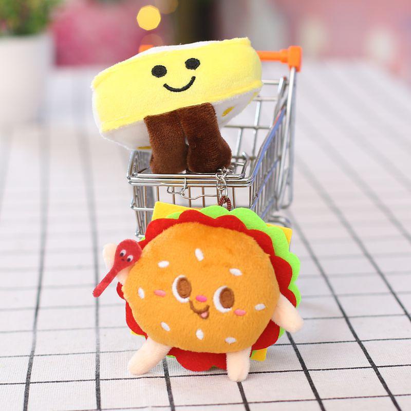 Cheese Cheese Schoolbag Burger Pendant Car Doll Cute Plush Children's Ornaments with Doll Keychain
