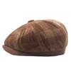 Autumn Winter Octagonal Cap Plaid Beret Female Painter's Cap British Newsboy Cap