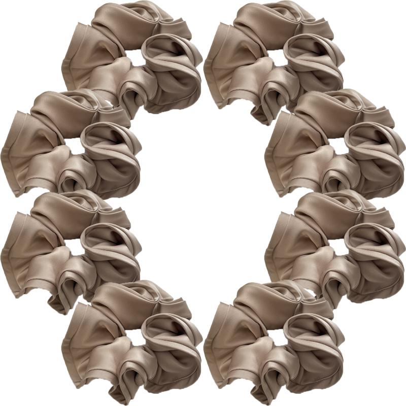 Satin Fungus Edge Hair Ring Female High-end Solid Color Scrunchie High Elastic Hair Accessories