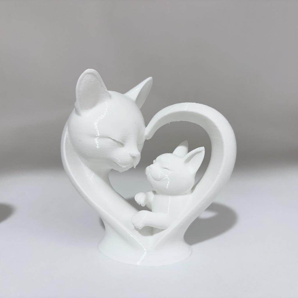 Love Mother Child Meow Statue Ornament, Parent Child Cat Sculpture, Cute Kitten Decoration, Ideal Gift for Cat Lovers