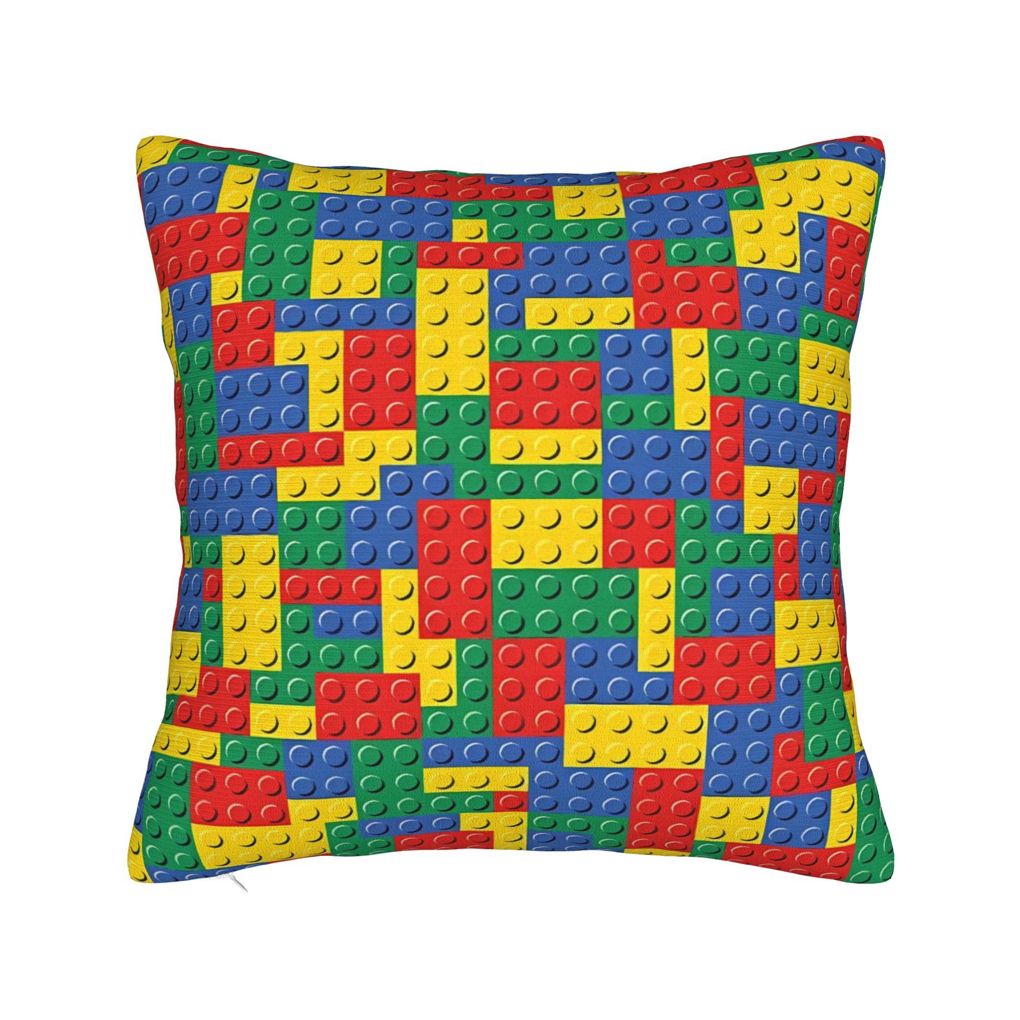 Pillow Cover Red Gradient Building Blocks Pattern Morden Pillow Case For Living Room Chair Pillowcases 30x30cm 12x12in
