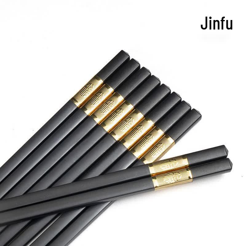Miaoqiao Reusable Alloy Chopsticks, 10 Pairs 27cm, 10 Pairs