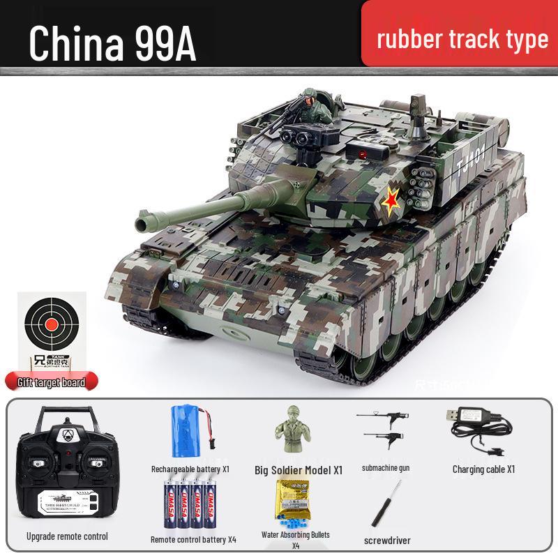 

836 Металлический танк с дистанционным управлением - 1:Масштаб 18, Сплавная гусеница, Электрический, Возможность запуска водяных бомб 1:18