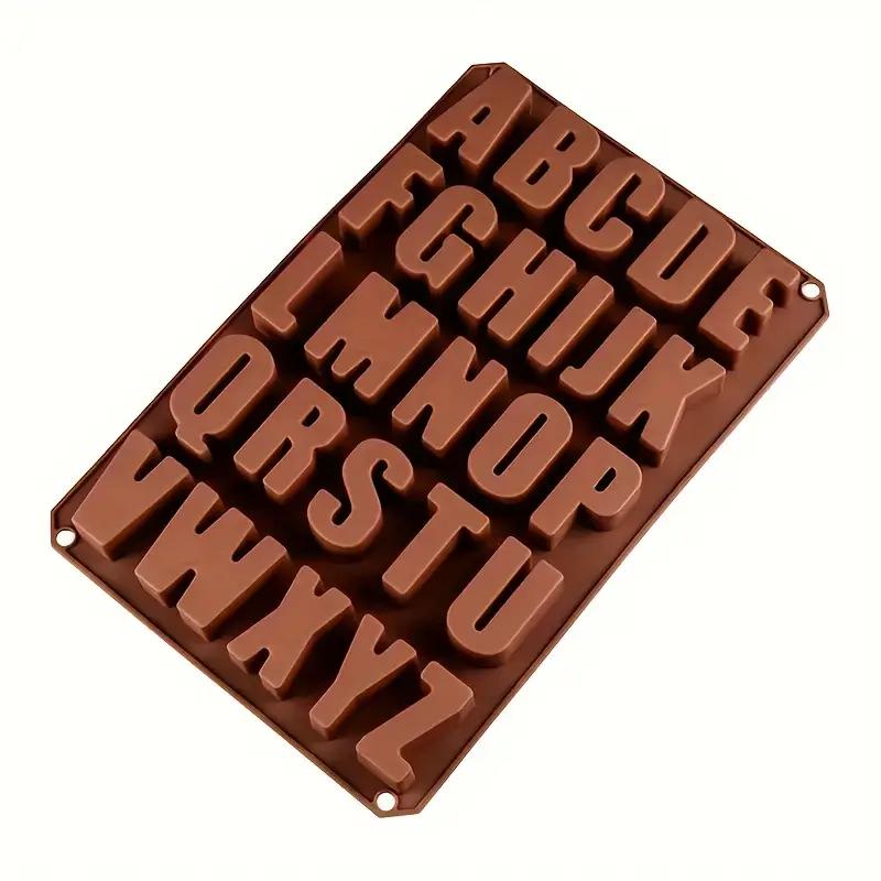 

Silicone Alphabet Chocolate Mold, 26 Cavities Large letters Crayon Resin Molds,Soft and Easy to Release Mold For Cake Baking