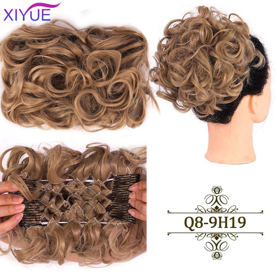 LARGE Comb Clip In Curly Hair Extension Synthetic Hair Pieces Chignon Women Updo Cover Hairpiece Extension Hair Bun