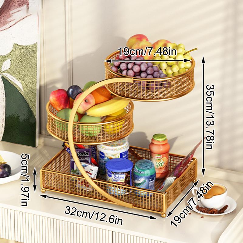 

Многоуровневая полка для хранения косметики, настольный органайзер, кухонный органайзер для овощей и фруктов, настольная стойка для хранения одежды в общежитии золотой