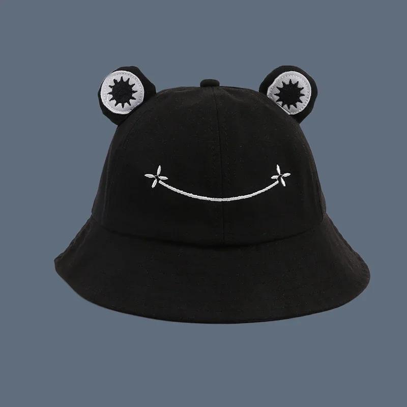 Unisex Cartoon Frog Bucket Hat Panama Fishermen Hat Cute Frog Big Eyes Hat Chapeau Fisherman Sun Hat For Men And Women