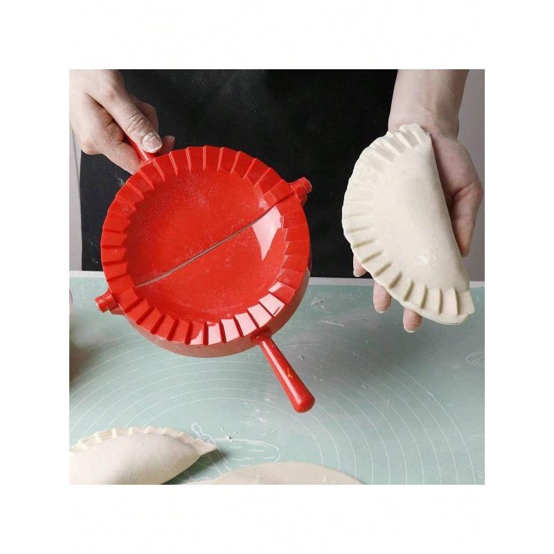 1pc Red Plastic Dumpling Mold, Pastry Pressure Mold, Suitable For Baking Tools