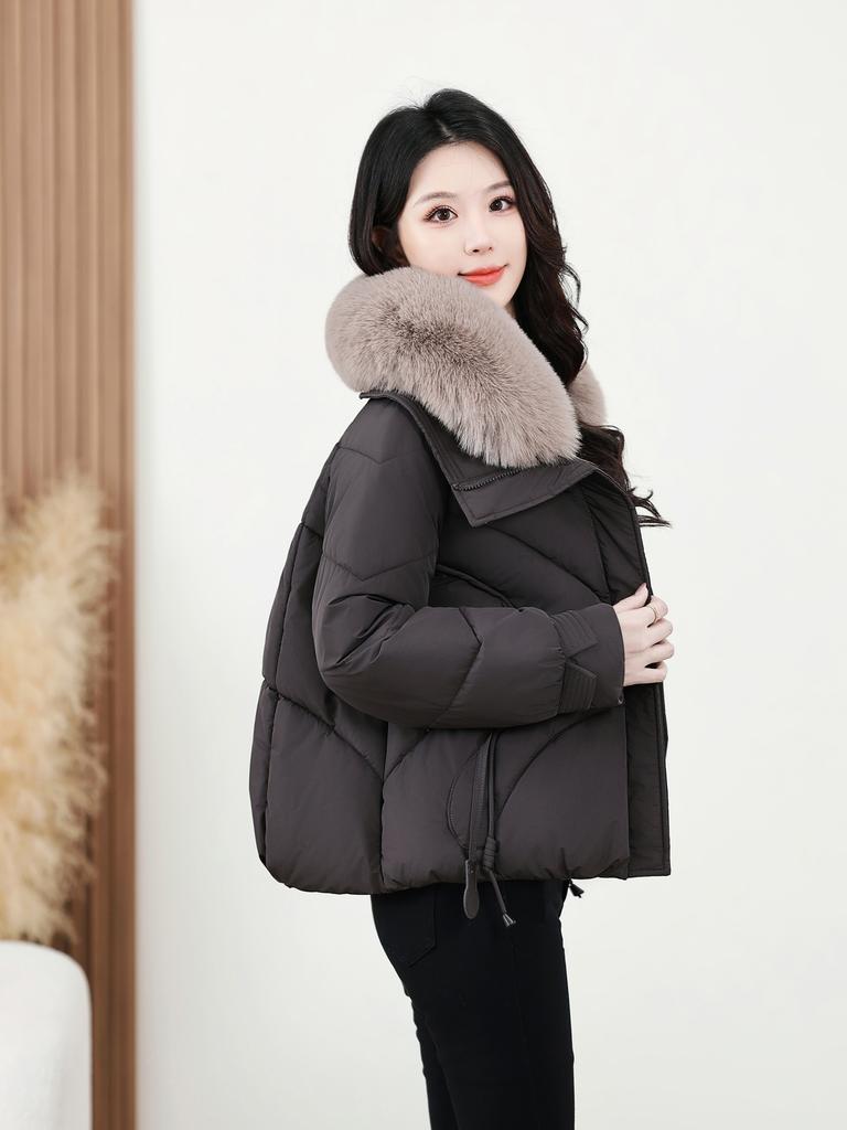 Cotton clothes new fashion women's clothing winter clothes big fur collar cotton clothes big coat autumn and winter new black
