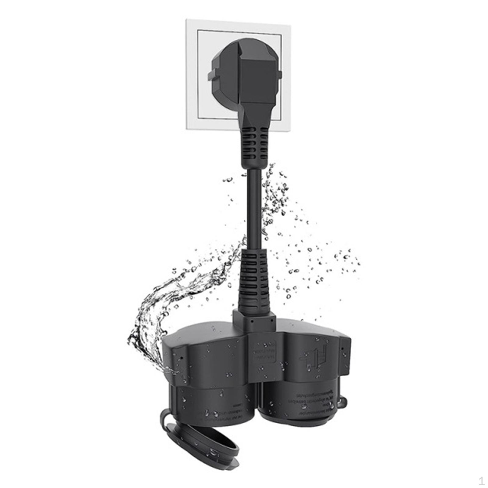 

ЄС Європа Захисний контакт Подовжувач Пилозахищена Розетка Шнур живлення Розгалужувач Чорний чорний