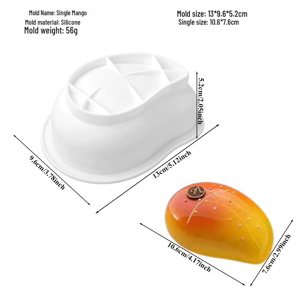 Moldes de Silicona para Mousse de Fruta 3D: Pera, Manzana, Piña, Melocotón, Durian, Frambuesa.