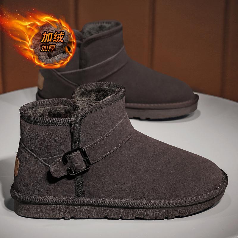 High-top winter velvet warm fur integrated Martin snow boots thickened labor protection cotton shoes boots