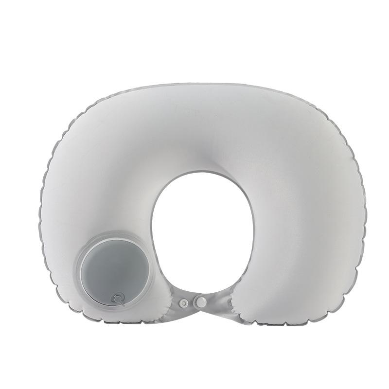Travel Can Store Aircraft Pillow Inflatable Pillow Travel Portable Neck Pillow Enlarged Ice Silk Inflatable U-shaped Pillow