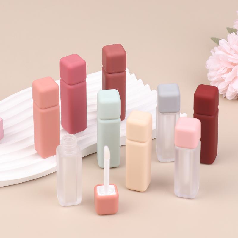 1Pcs 5Ml Lip Gloss Tube Brush Rod Scrub Square Liquid Lipstick Tubes Bottle Refillable Lip Balm Container Cosmetic Packaging Diy