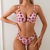 Women Three Piece Printed Bikini Long Pants Swimwear Bathing Suit