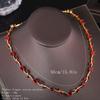Copper Color Zircon Necklace Women Luxury Fashion Jewelry
