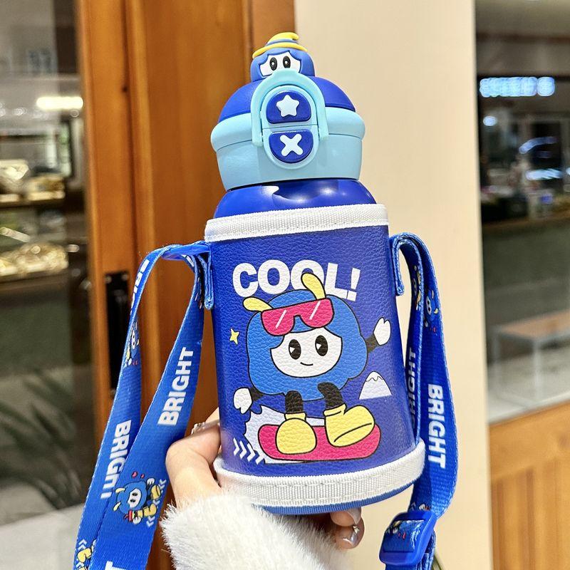 Large-Capacity Thermos Cup for Girls, Good-Looking and Cute, College Student Water Bottle Cup, Summer Portable Straw Cup for Kidsren