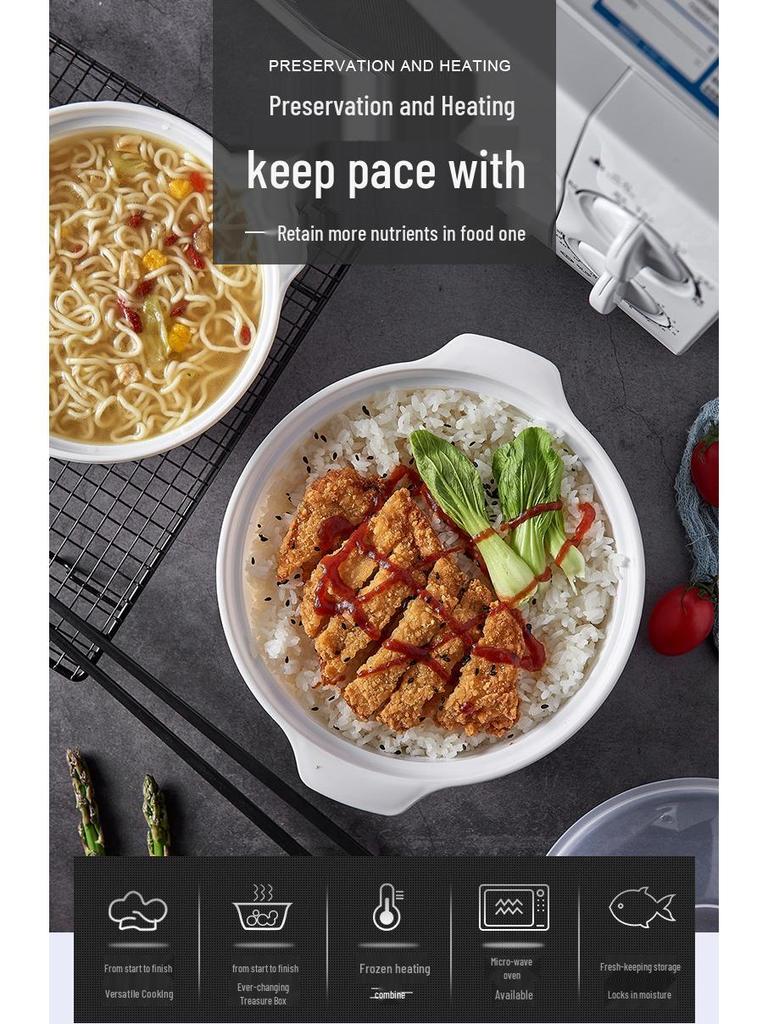 Microwave-Safe Steamer Bowl with Lid for Rice and Lunches