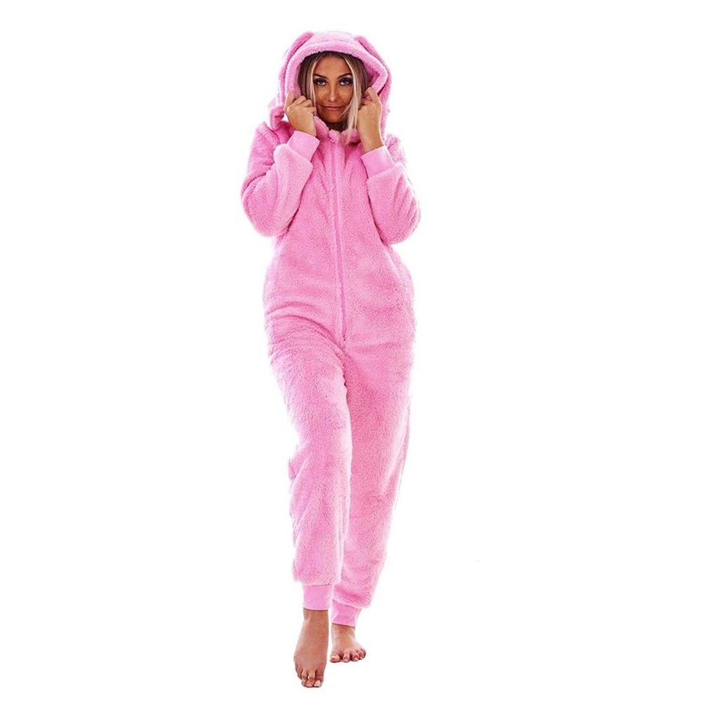 Keanu Womens/Ladies Bunny Ears Fleece Hooded Jumpsuit