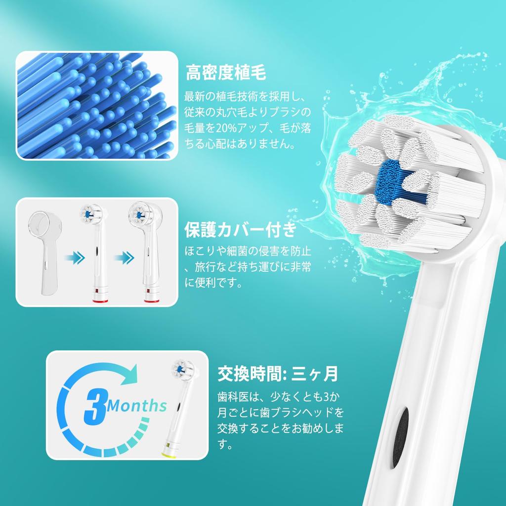 Trustnice Braun Compatible Electric Toothbrush Replacement Brush 2 Types of Brush Soft Premium Brush Heads for Plaque for Home Use Oral-B Set,