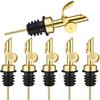 Stainless Steel Auto Wine Pourer Coffee Syrup Dispenser Gravity Flipping Dust Lid Olive Oil Liquor Bottles Metal Pour Spout