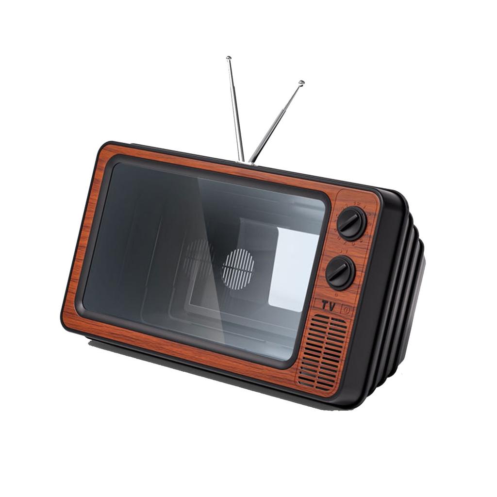 Ornament, Retro Tv 3D Screen Magnifier Tv Desktop Tv Mobile Screen Magnifier Retro Creative Mobile Phone Stand Home Projector