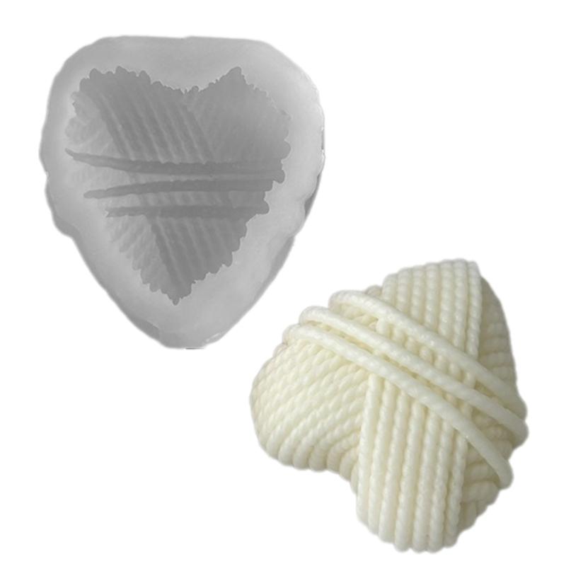 Stampo Figurine in Silicone Stampini per Candele Stampini Argilla Fai da Te Maglia Cuore Stampini per Lavorazione a Mano Materiale in Silicone per Fai da Te