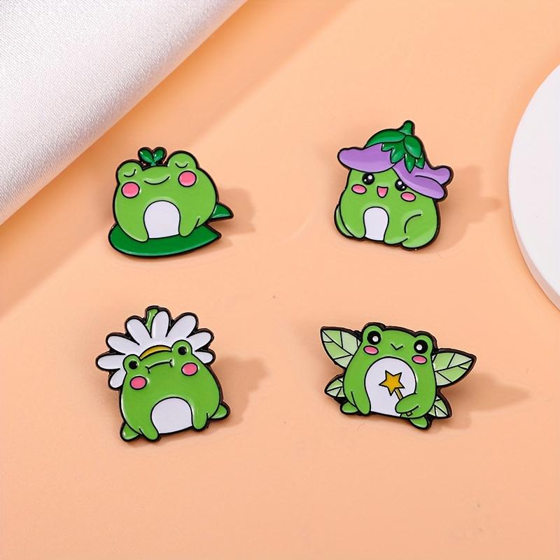 Cute Frog Enamel Pin Set - Adorable Animal Brooches for Clothing & Bags, Perfect Gift for Friends