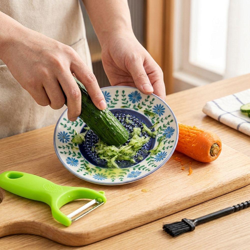 Textured Raised Ceramic Garlic Grater Manual Fruit Vegetable Puree Grinder Tomato Grating