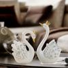 Swan Couple Rhinestone Perfume Ornament for Car Interior - Elegant Lady's Decoration