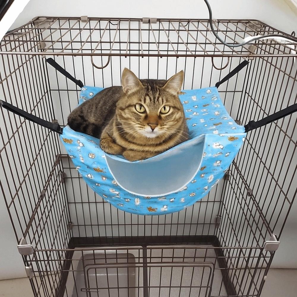 Sleeping House Cat Cage Hammock Adjustable Lanyard Cat Hanging Bed Kitten Swing Bed  Small Animal