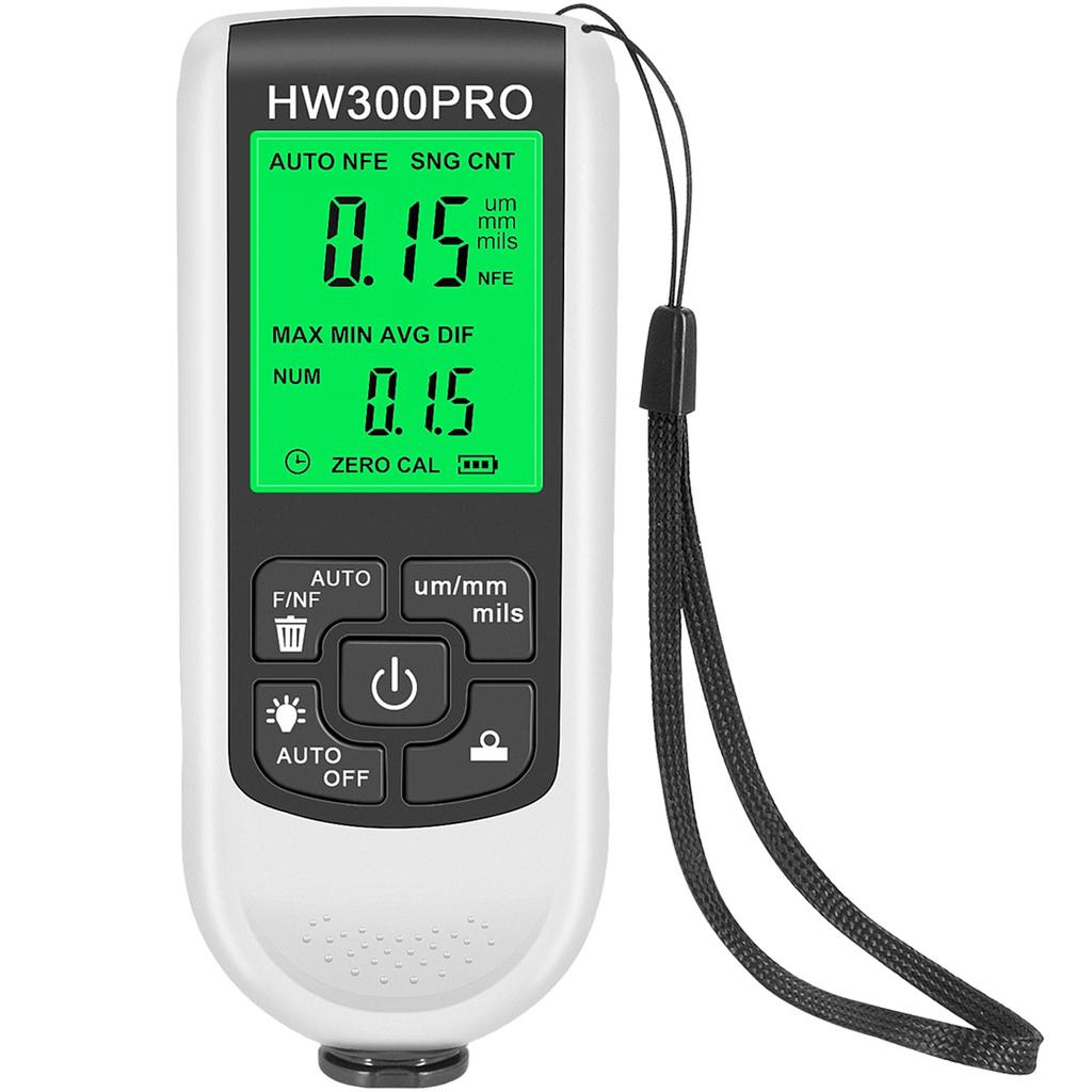 Paint Thickness Gauge Meter HW-300PRO Probe Coating Thickness Gauge Professional Multifunctional Car Paint Depth Gauge Test Tool