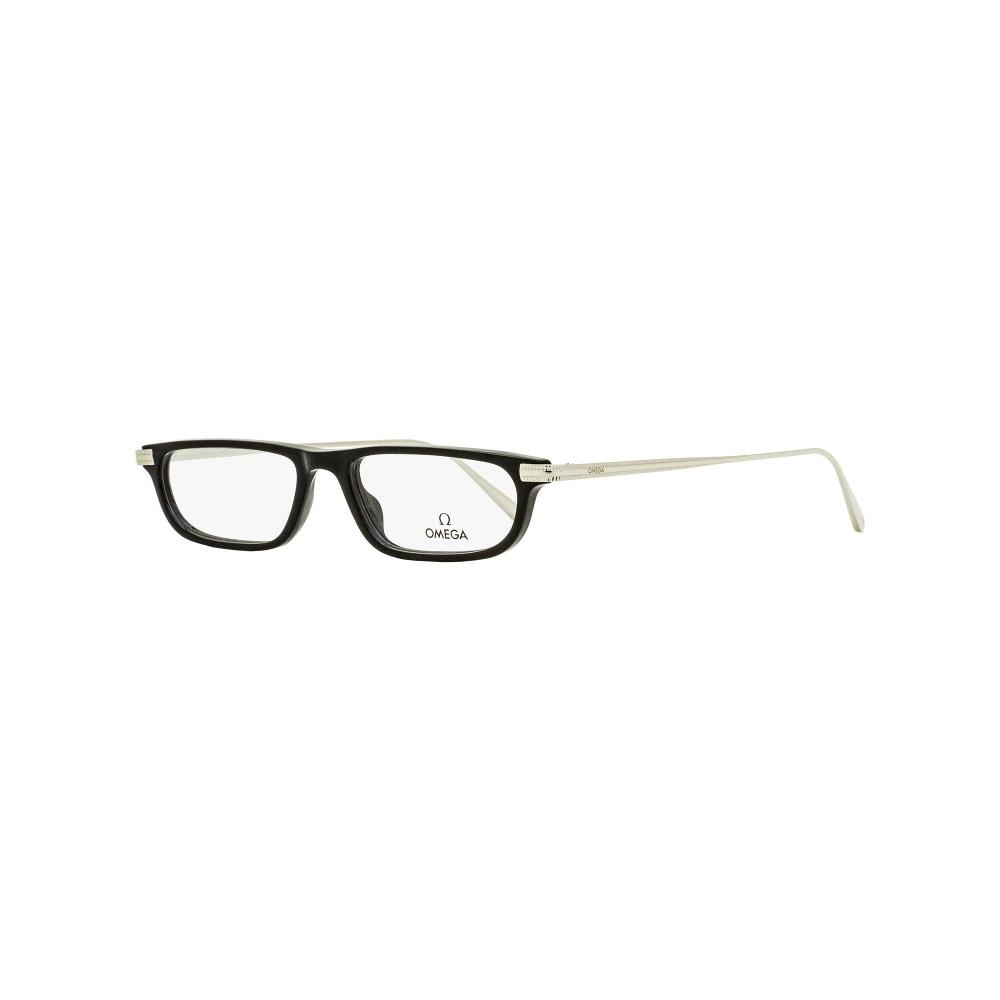 

Omega Unisex Rectangular Eyeglasses Om5012 01a Black Palladium 52mm 01a