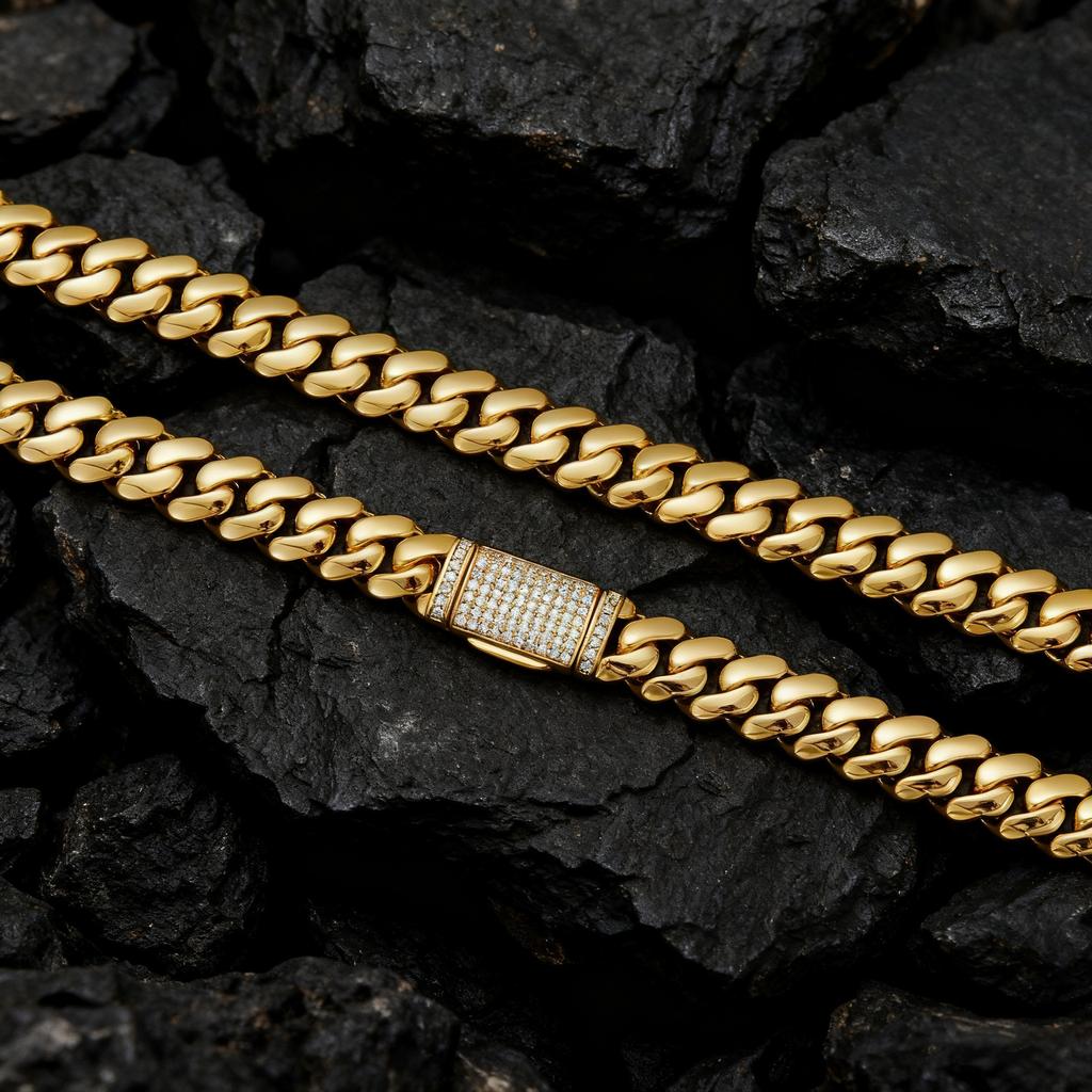 2026 Tendenza Europea e Americana Fibbia a Pattina Miami 12MM Multi-taglia Catena Bracciale Cubanico