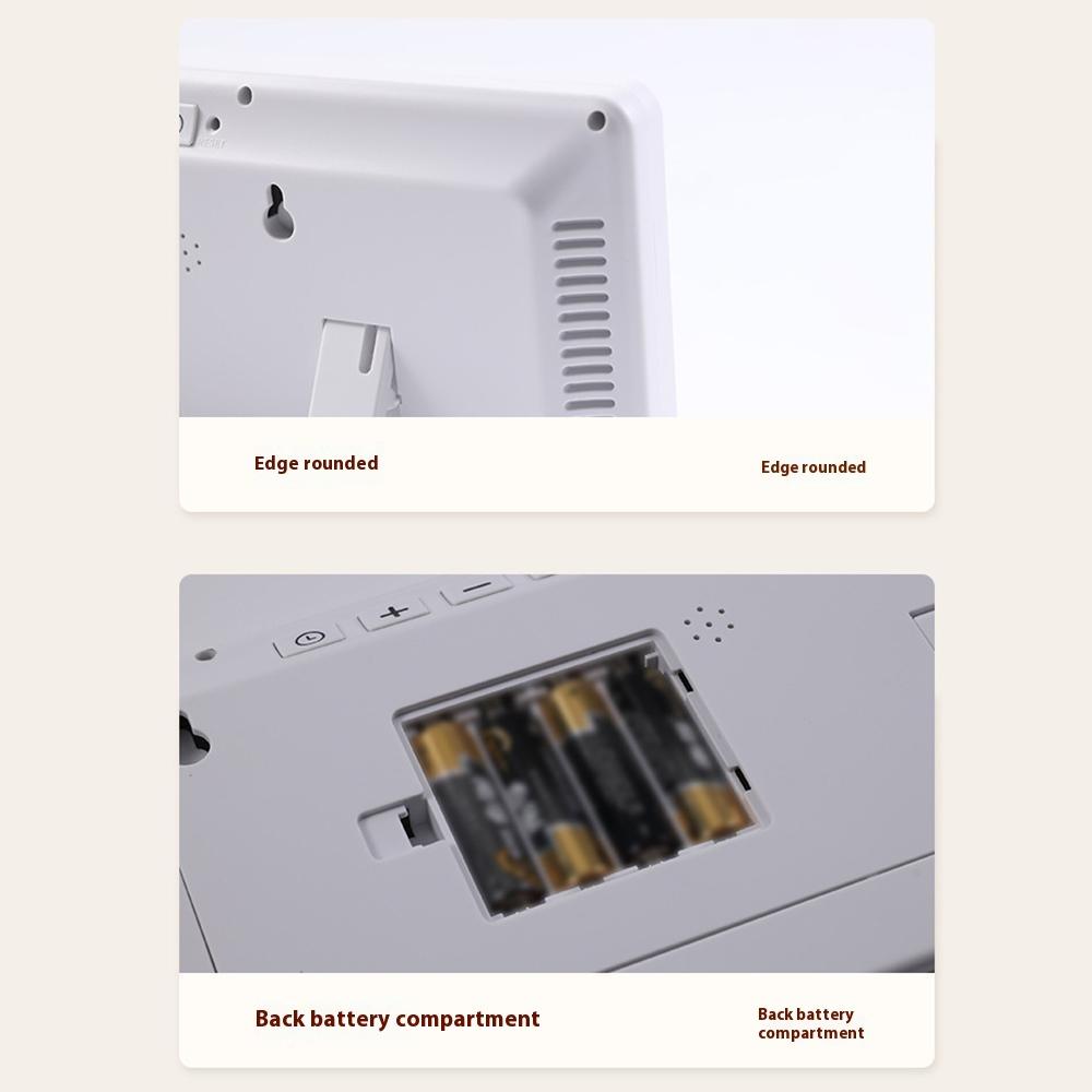 9554 LCD Digital Wall Clock Temperature Humidity Display Multi-Function Large Screen Clock