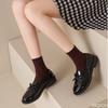 Fashion Retro casual women's bow small leather shoes breathable simple comfortable in spring women's single shoes coarse single shoes