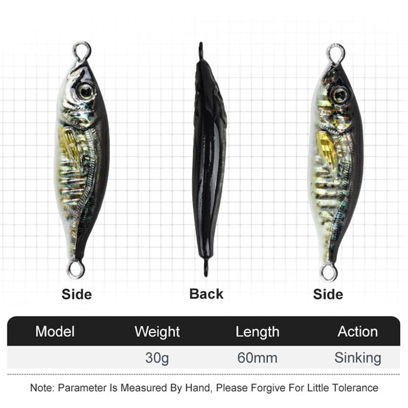 3D Inkjet Printing S-shaped Iron Plate Bait Luminous Long-range Bionic Bait Deep-sea Boat Fishing Bait