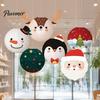 Snowman Ceiling Ornaments 6Pcs Christmas Cartoon Paper Lanterns, Santa Penguin Reindeer Decorative Lantern Sets Hanging Decor for Store Window,